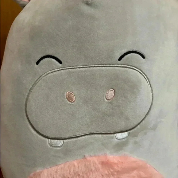 Squishmallow Harrison the Hippo Grey and Pink 16 inches NWT - Picture 8 of 11